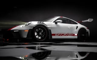 Картинка Темная эстетика, Темный, Спортивные автомобили, Porsche 911 GT3 RS, Белые автомобили, Отражение