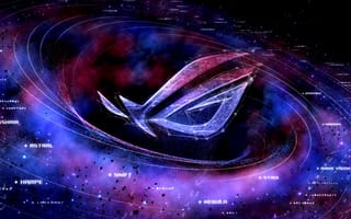Картинка асус рог, сверхновая, цифровое искусство, логотип, галактика, игр, футуристический