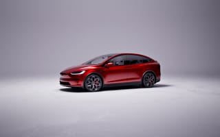 Картинка Tesla Model X Plaid, 2025, Красные машины, Электромобили