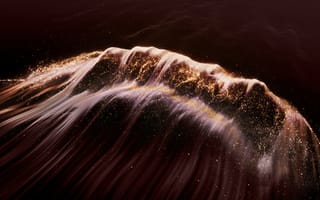 Картинка Блестки, Волны, Huawei Mate XTs, Темный, 5K, Сток