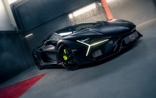 Картинка Ламборгини Ревультo, Гараж, Матовый черный, 5K