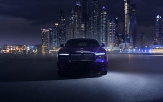 Картинка Rolls-Royce Black Badge Spectre, Ночь, 8K, 2025, Дубай, 5K, Пурпурная эстетика