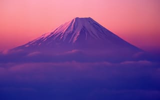 Картинка OS X Лев, Сумерки, Акции, Восход, Гора Фудзи, 5K, Mac OS X, Облака