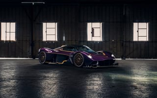 Картинка Aston Martin Valkyrie, Гиперкар, Ангар, Фиолетовая машина, Современная машина