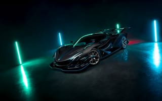 Картинка 5K, Спортивные автомобили, Неоновые огни