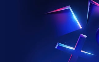 Картинка ПлейStation, Синий эстетика, Неон, 5K, Игры ПлейStation, Футуристический, Контроллер ПлейStation, Геометрический