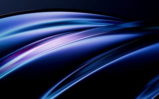 Картинка Синий абстрактный, Кривые, Темный, Гладкий, Жидкий, Сияние, Современный дизайн