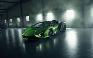 Картинка 8K, Lamborghini Sián Roadster, Гибридный спорткар, Коллекция Альберта Шпийса, 5K