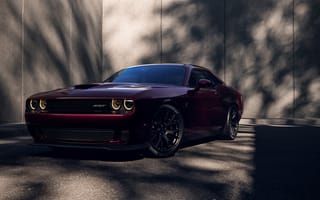 Картинка Dodge Challenger SRT Hellcat, 5K, Мускул-кары, Красные машины