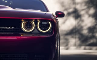 Картинка Dodge Challenger SRT Hellcat, Красные машины, 5K, Мускул-кары