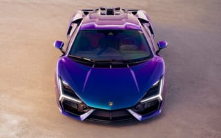 Картинка Ламборгини Ревульто, Суперкар, Люксовые автомобили, Фиолетовая машина, 5K, Вид сверху, 8K