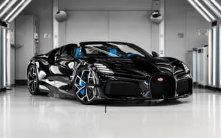 Картинка Bugatti W16 Mistral, Гиперкар, 5K, Родстер, Чёрные машины