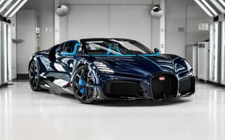 Картинка Bugatti W16 Mistral, 5K, Гипер спортивные автомобили, Синий автомобиль