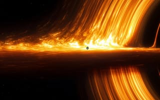 Картинка Гаргантюа, Выносливость, Межзвёздный, 5K, Чёрная дыра, Внешний космос