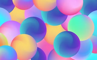 Картинка Сферы, Яркий, Градиентные формы, Абстрактный, 5K