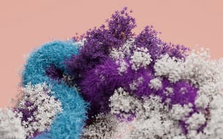 Картинка Яркий, Цветы, Персик, Дизайн Microsoft, 3D Рендер, Пастель, Цветение, Сюрреализм, 5K, AI