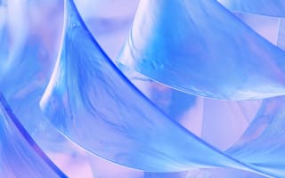 Картинка Прозрачный, Ленты, Иридисцентный, Гладкий, Эфирный, 3D Рендер, Синий абстрактный, Дизайн Microsoft