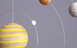 Картинка Минимализм, Солнечная система, Дизайн Microsoft, Планеты, Орбитальное кольцо, Дерево