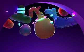 Картинка Неоновое свечение, Игривый, Дизайн Microsoft, Яркий, Кавай, Неоновые цвета, Фантазийный, Фиолетовая эстетика