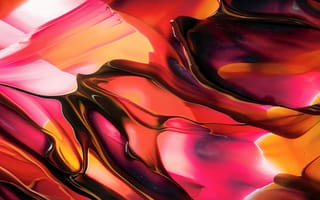 Картинка Жидкое искусство, Абстракция, Ультраширокий, Красная абстракция, Жидкая абстракция, 5K, AI