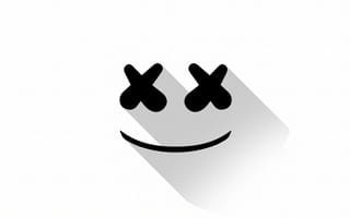 Картинка Маршмелло, Минимализм, Материальный дизайн, Белый, Черно-белый