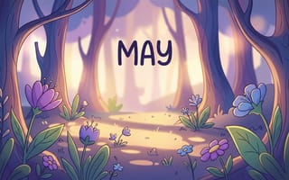 Картинка Май, Иллюстрация, Спокойный, Лес, 5K