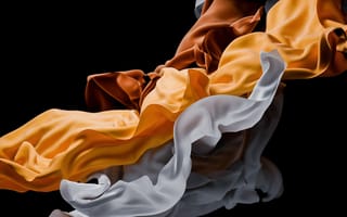 Картинка Абстрактный, Коричневый абстрактный, Оранжевый, Ткань, Черный, Поток