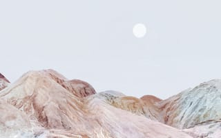 Картинка Горный пейзаж, Пастель, Xiaomi HyperOS 3.1, Спокойный, Сток, Луна
