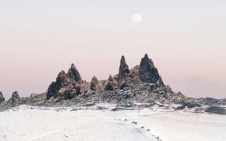 Картинка Пейзаж, Известняк, Xiaomi HyperOS 3.1, Сток, Геотермальное поле, Полная луна
