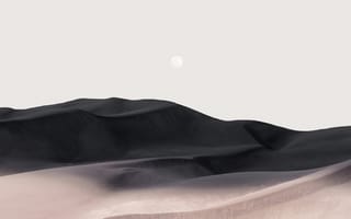 Картинка Песчаные дюны, Луна, Пустыня, Серый, Xiaomi HyperOS 3.1, Минимализм