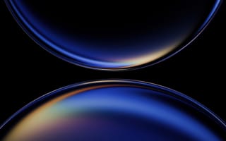 Картинка Иридесцентный, Сферы, Чёрный, 5K, Синий градиент, Huawei MatePad Edge