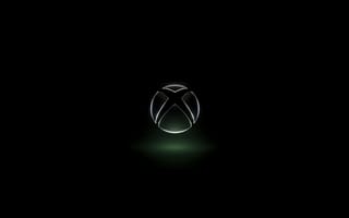 Картинка Логотип Xbox, Темная тема, Стеклянный, Черный, 5K, Минималистичный