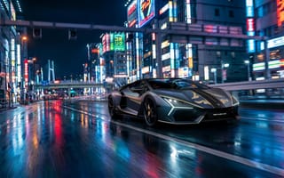 Картинка Ламборгини Ревулто Импавидо, Самурай, Ночные огни, Суперкары, Японский, Ограниченный выпуск