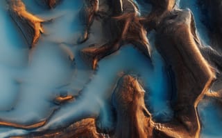 Картинка плетеная река, исландия, вулканический, воздушная съемка