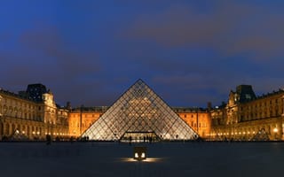 Картинка пирамида, париж, Лувр