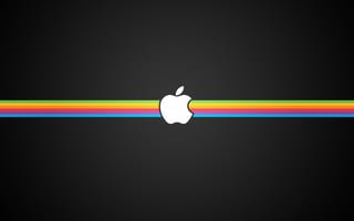 Обои радуга, полоска, логотип яблочко