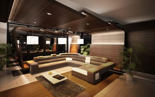 Картинка интерьер, wooden, stylish design, chairs, lounge, loft, Interior