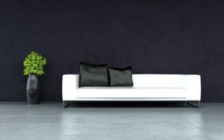 Картинка Interior, design, pillows, modern, vase, интерьер, chair, couch, stylish