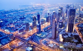Картинка Дубай, закат, выдержка