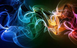 Картинка цвет, дым, лучи, Свет, туман, линии