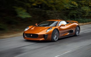 Картинка Jaguar, Spectre, 2015, Движение, Оранжевый, C-X75, Металлик