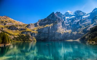 Картинка Швейцария, Альпы, домик, горы