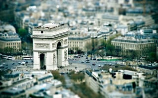 Картинка Париж, обзор, площадь, триумфальная арка
