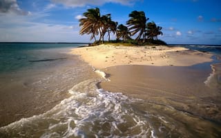 Картинка остров, пальмы, красиво, океан