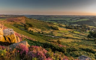 Картинка Великобритания, пейзаж, природа, Curbar Gap, холмы