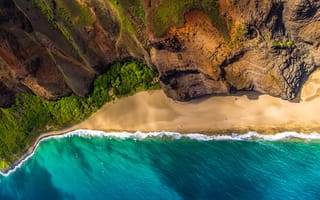 Картинка Adrian Cunningham, скалы, природа, Гавайи, пляж, океан, берег