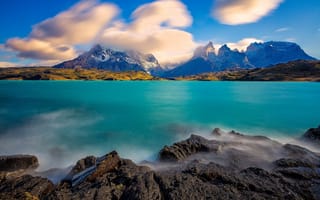 Картинка облака, горы, Магальянес, Чили, озеро