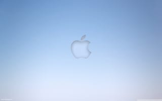 Картинка минимализм, компьютеры, яблоко, серый, Apple, голубой