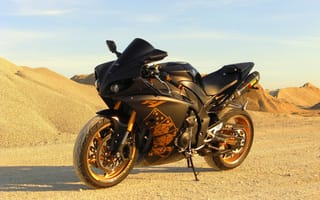 Картинка Yamaha, Мото, Тюнинг, YZF-R1, Р1, Карты, Спортбайк, Чёрный, 2009, Мотоцикл