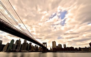 Обои manhattan, нью йорк, brooklyn bridge, бруклинский мост, New york